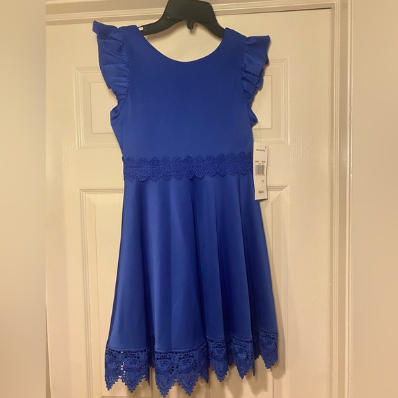 NWT Rare Editions Crochet Lace Scuba Fit and Flare Dress - Picture 4 of 9